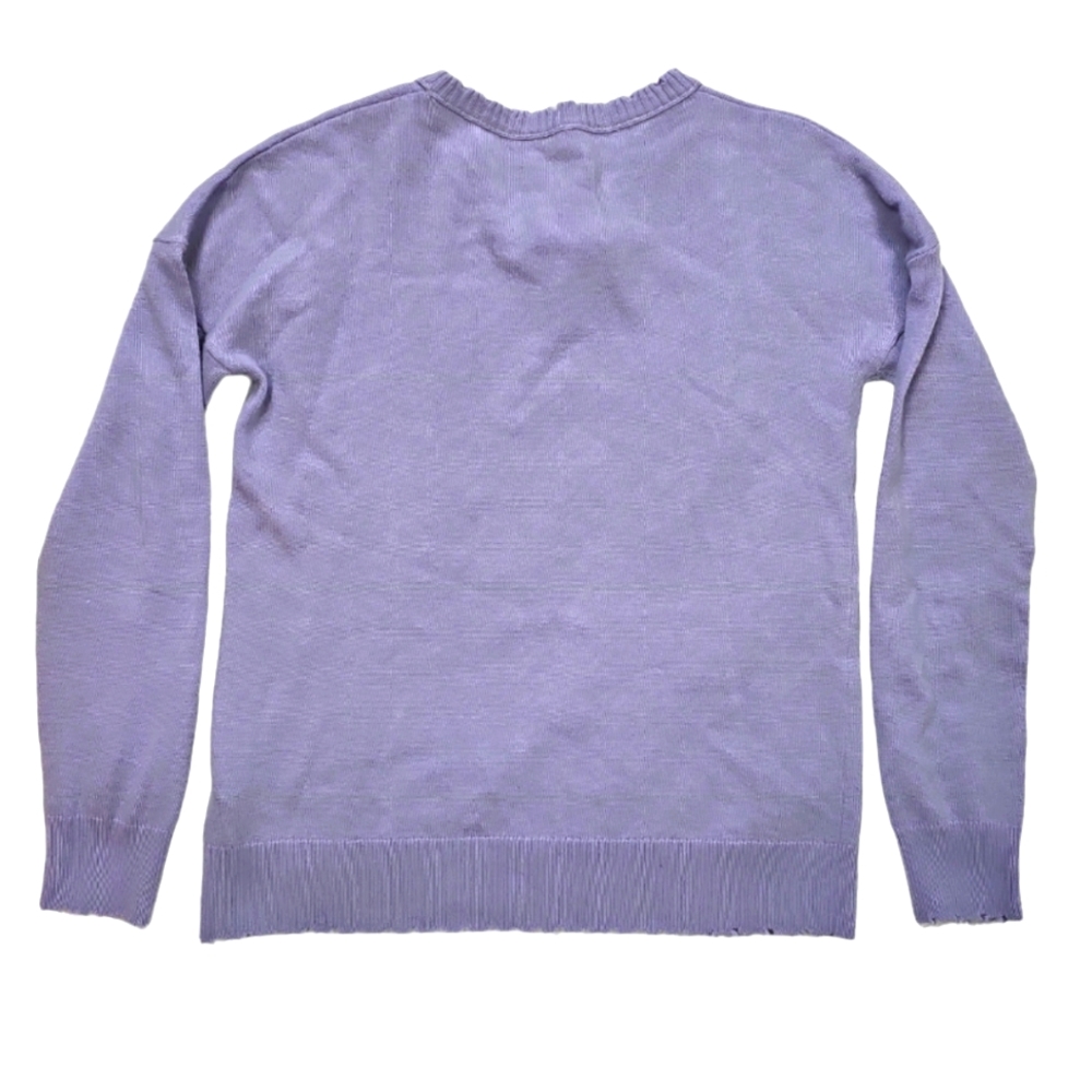 Zadig & Voltaire Gaby Strass Leaves Wool & Cashmere Sweater Lavender Ptp… - Picture 6 of 11